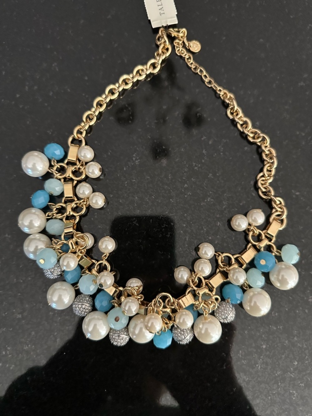 ⭐️NWT⭐️ Talbots Gold-Tone Necklace with Blue Beads & Pearl Accents